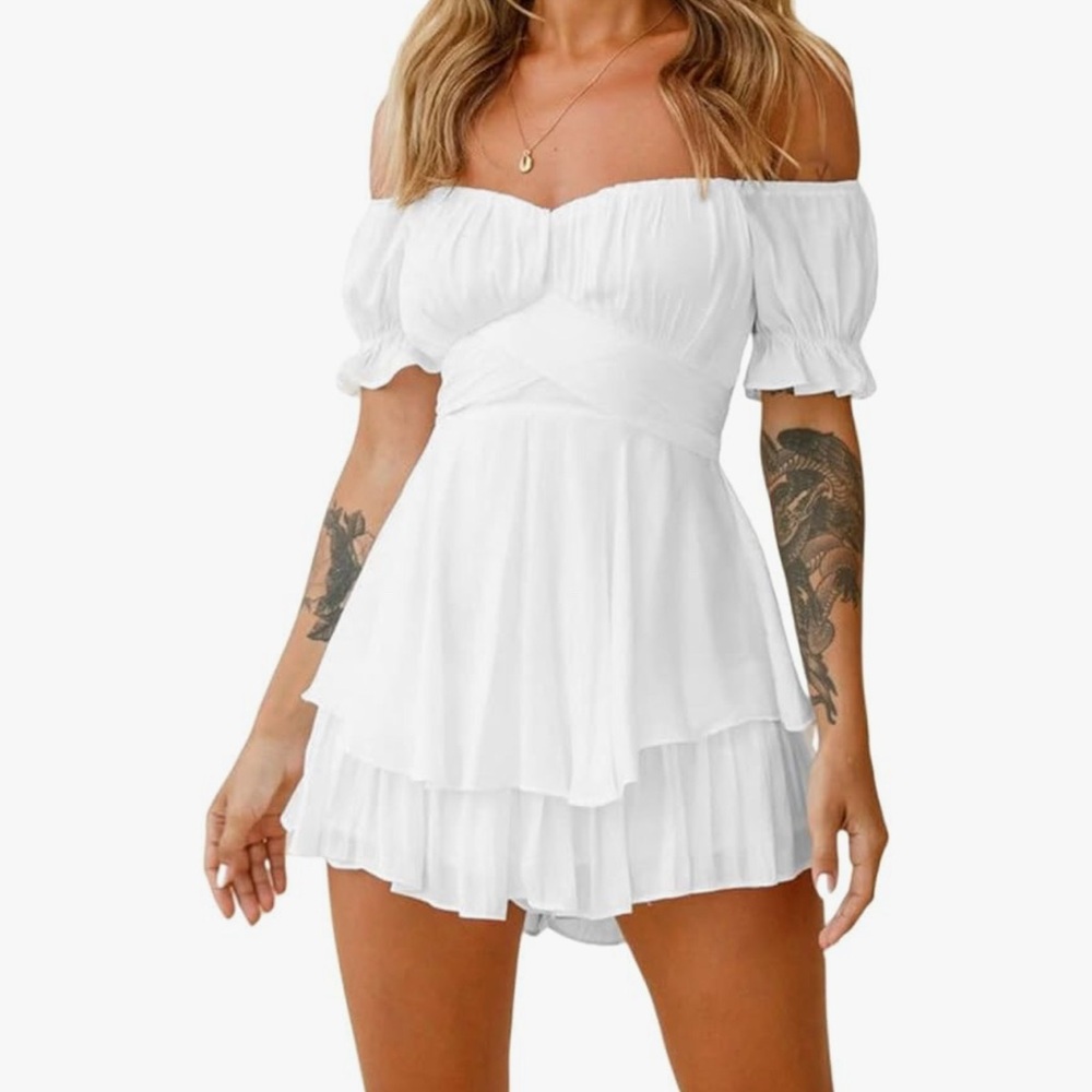 Elegant White Off-Shoulder Dress